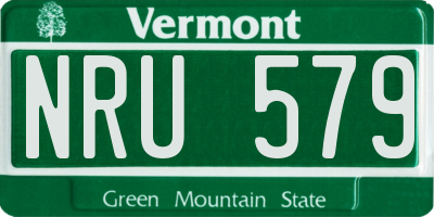 VT license plate NRU579