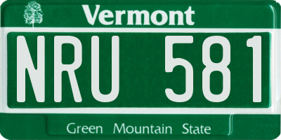 VT license plate NRU581