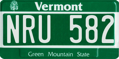 VT license plate NRU582