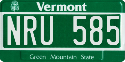 VT license plate NRU585
