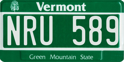 VT license plate NRU589