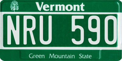 VT license plate NRU590