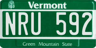 VT license plate NRU592