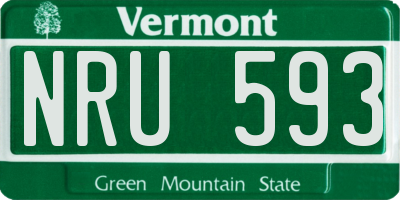 VT license plate NRU593