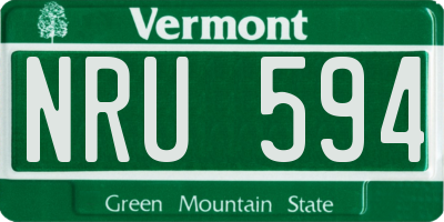 VT license plate NRU594