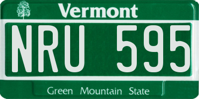 VT license plate NRU595