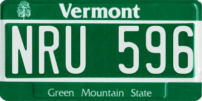 VT license plate NRU596