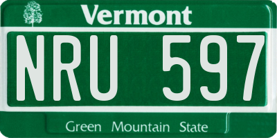 VT license plate NRU597
