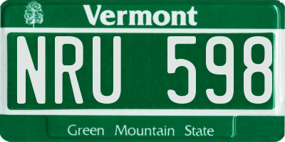 VT license plate NRU598