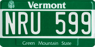 VT license plate NRU599