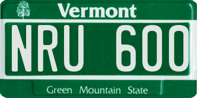 VT license plate NRU600
