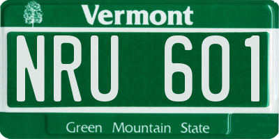 VT license plate NRU601