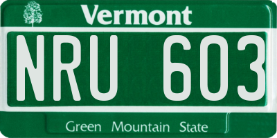 VT license plate NRU603