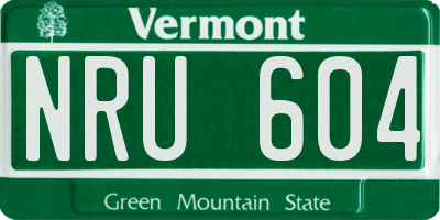 VT license plate NRU604