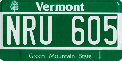 VT license plate NRU605