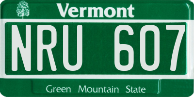 VT license plate NRU607