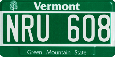 VT license plate NRU608