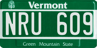 VT license plate NRU609
