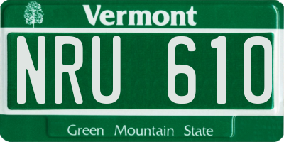 VT license plate NRU610