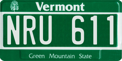 VT license plate NRU611