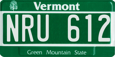 VT license plate NRU612