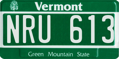 VT license plate NRU613