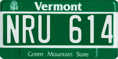 VT license plate NRU614
