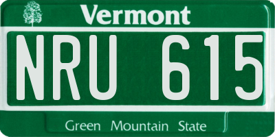 VT license plate NRU615