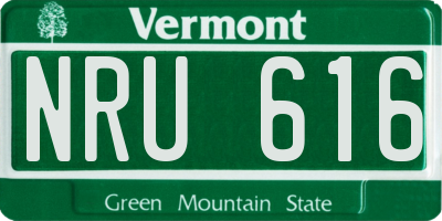 VT license plate NRU616