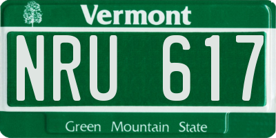VT license plate NRU617