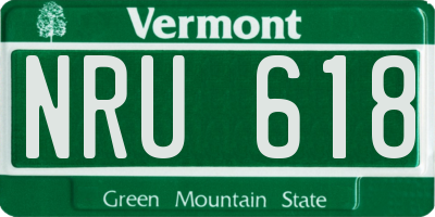 VT license plate NRU618