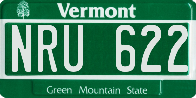 VT license plate NRU622