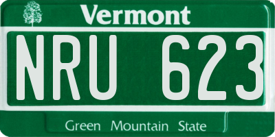 VT license plate NRU623