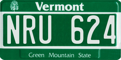 VT license plate NRU624