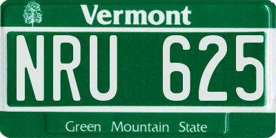 VT license plate NRU625