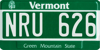 VT license plate NRU626