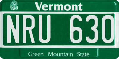 VT license plate NRU630
