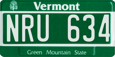 VT license plate NRU634