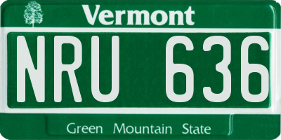 VT license plate NRU636