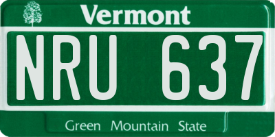 VT license plate NRU637