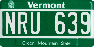 VT license plate NRU639