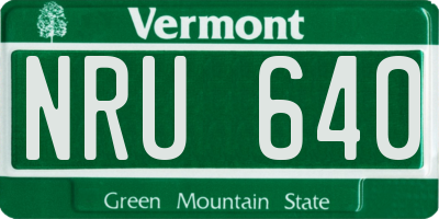 VT license plate NRU640
