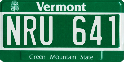 VT license plate NRU641