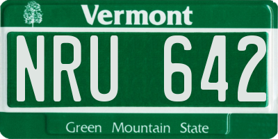 VT license plate NRU642