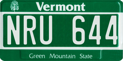 VT license plate NRU644