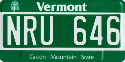 VT license plate NRU646