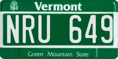 VT license plate NRU649