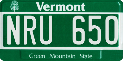 VT license plate NRU650