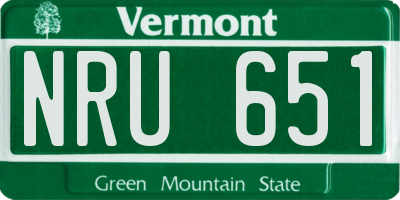 VT license plate NRU651