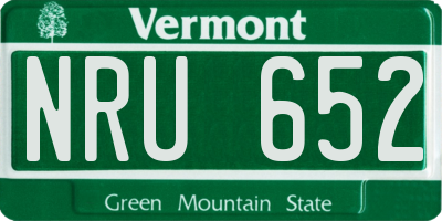 VT license plate NRU652
